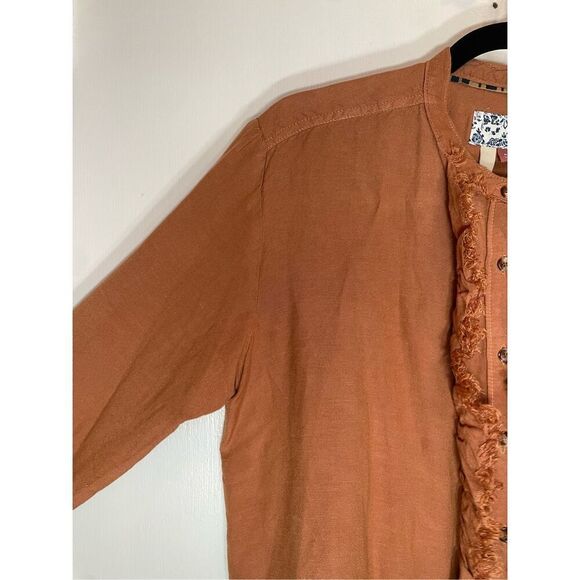 Anthropology Pilcro Ruffled Placket Shirt size M - Picture 6 of 14